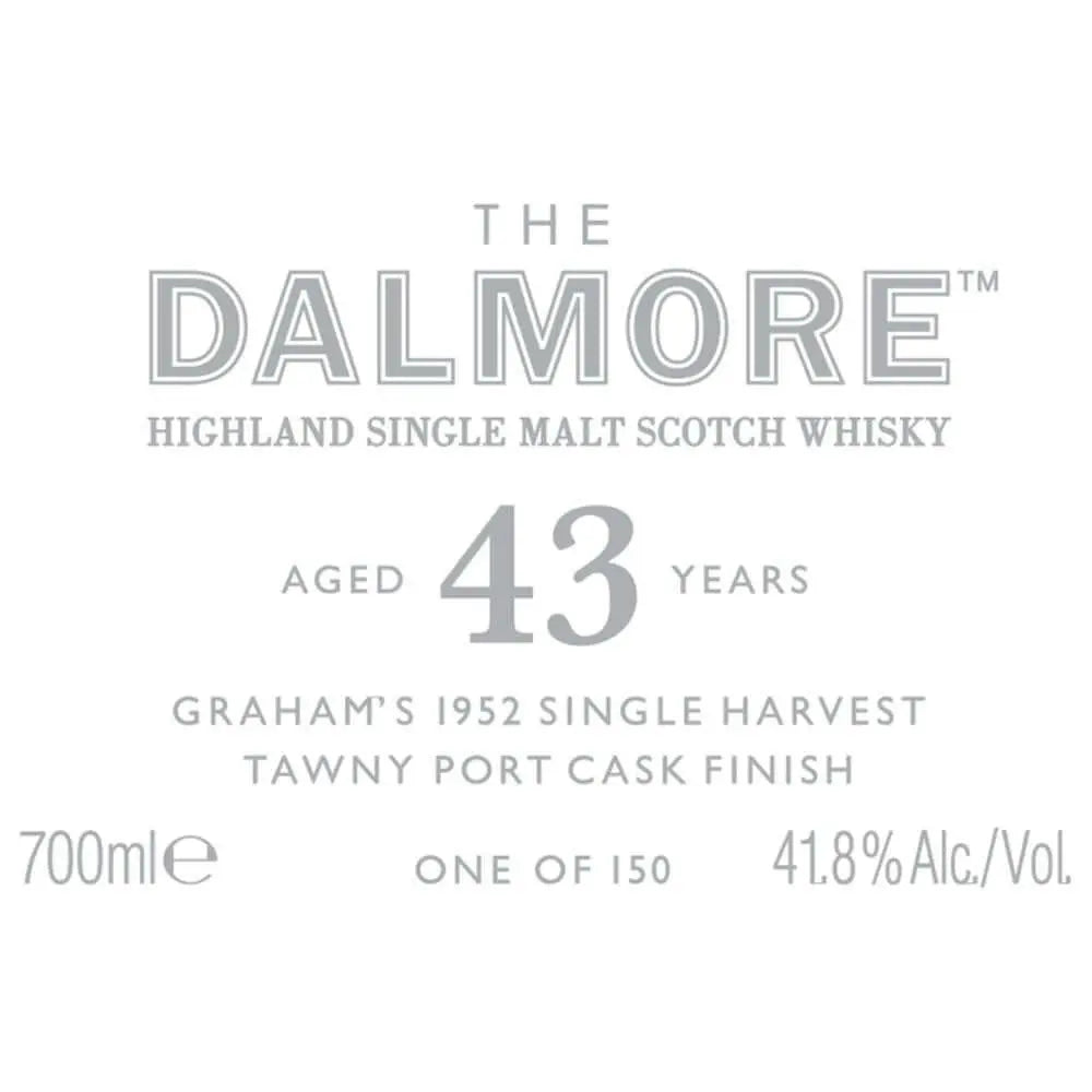 The Dalmore 43 Year Old Graham’s 1952 Single Harvest Tawny Port Cask - Main Street Liquor