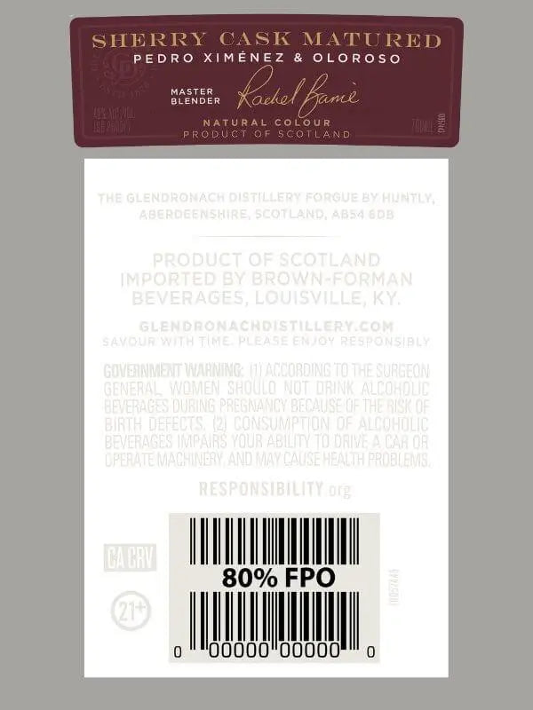 The GlenDronach 21 - Year Highland Single Malt Scotch Whisky - Sherry Cask Matured - Main Street Liquor