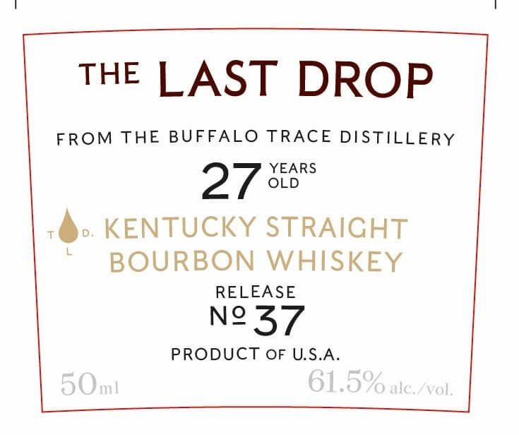 Load image into Gallery viewer, The Last Drop 27 Year - Old Kentucky Straight Bourbon Whiskey Release No. 37 50mL - Main Street Liquor
