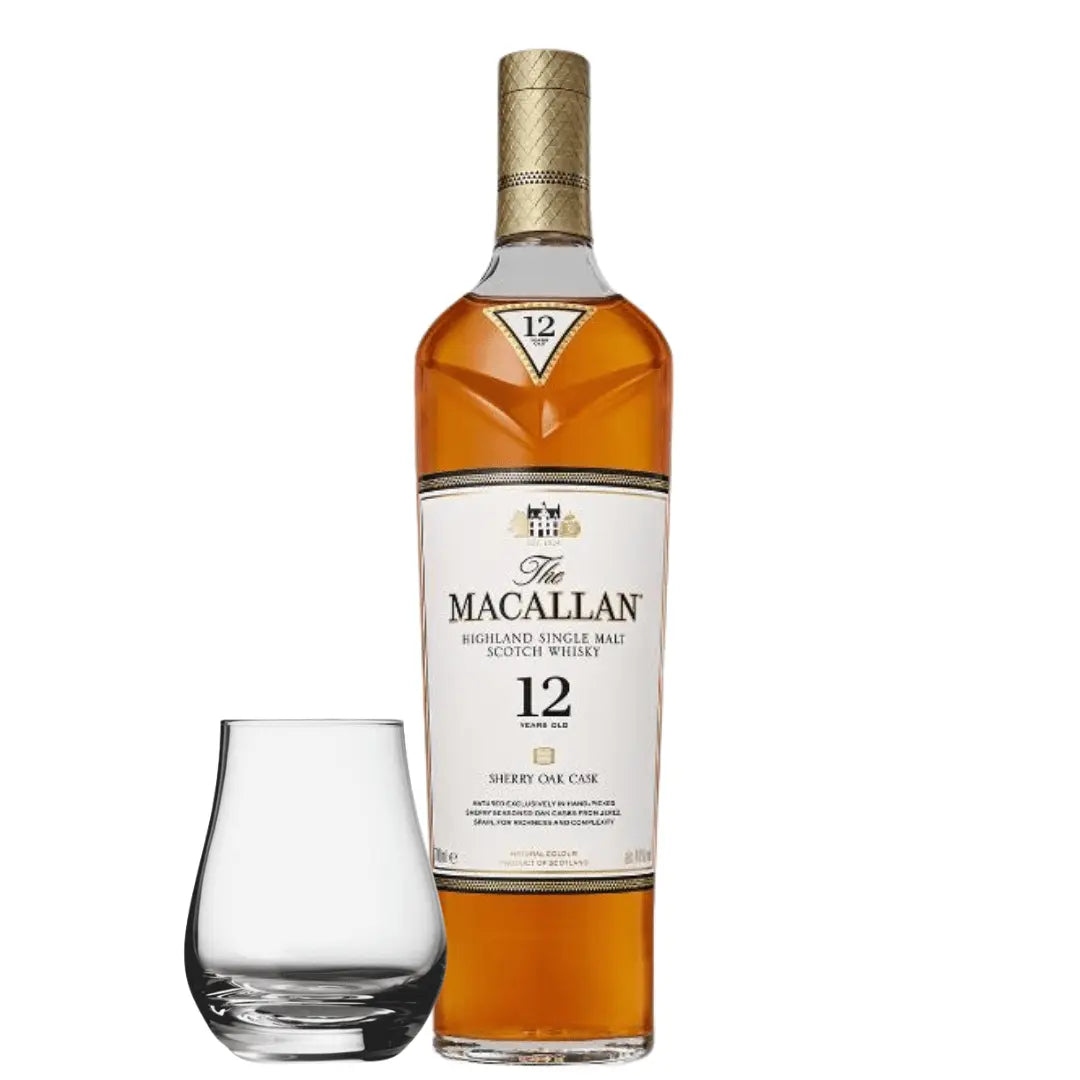 The Macallan 12 Year Old Sherry Oak with Spey Dram Glass - BuyMyLiquor