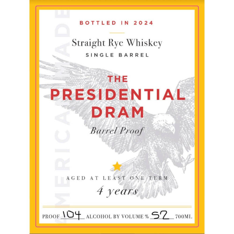 Load image into Gallery viewer, The Presidential Dram 4 Year Old Rye 2024 Release - Main Street Liquor
