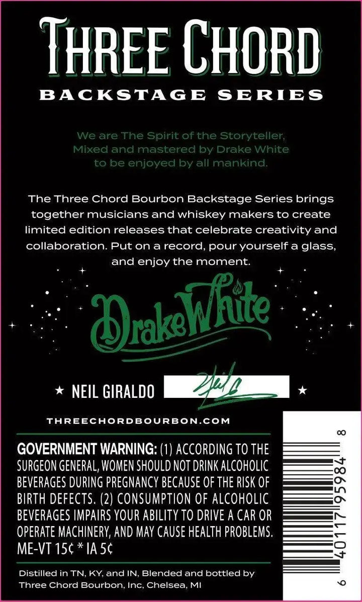 Three Chord Backstage Series Drake White Bourbon Whiskey - Main Street Liquor