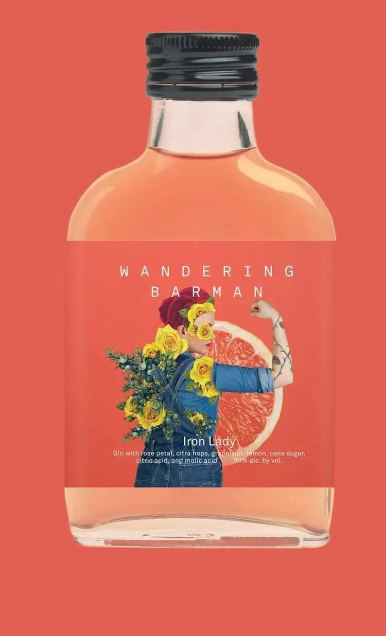 Wandering Barman Iron Lady - Rose &amp; Hops Gin Sling 100ml 4 Pack - Main Street Liquor