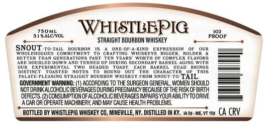 WhistlePig Snout to Tail Bourbon 10 - Year - Old Straight Bourbon Whiskey - Main Street Liquor