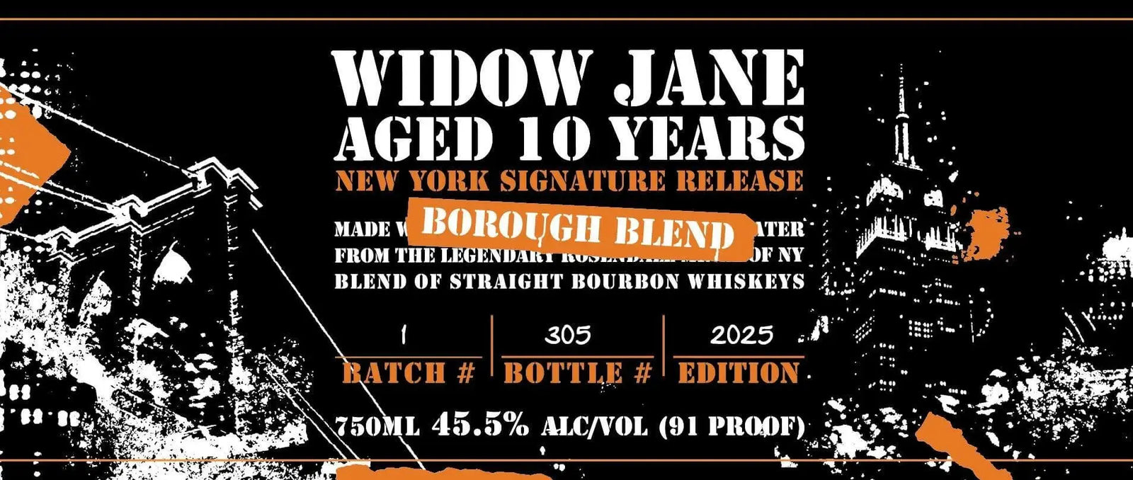 Widow Jane 10 Year Bourbon – Borough Blend (New York Signature Release) - Main Street Liquor