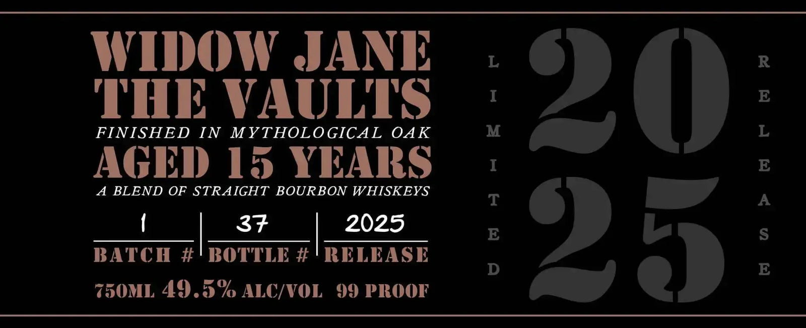 Widow Jane The Vaults 2025 Limited Release Aged 15 Years - Main Street Liquor