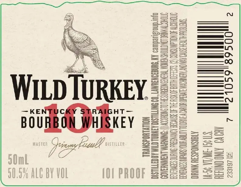 Wild Turkey 101 Kentucky Straight Bourbon Whiskey 50ml - Main Street Liquor