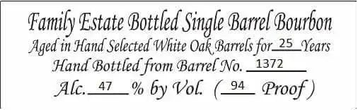 Willett Family Reserve 25 Year Bourbon - Main Street Liquor