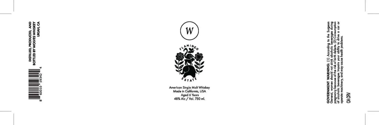 Wolves Whiskey Flamingo Estate American Single Malt Whiskey 6 - Year Aged Limited Edition - Main Street Liquor