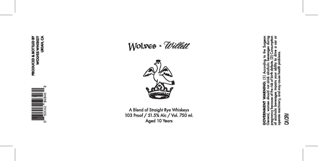 Wolves x Willett 10 Year Aged Straight Rye Whiskey Limited Edition - Main Street Liquor