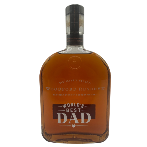 The Woodford Reserve “World’s Best Dad” Etched Bourbon features a special front label engraving and is the perfect Father’s Day gift for bourbon lovers.