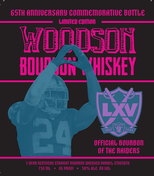 Woodson Bourbon Whiskey 65th Anniversary Raiders Commemorative Bottle - Main Street Liquor