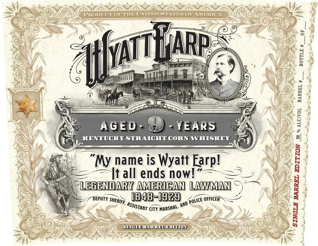 Wyatt Earp Aged 9 Years Kentucky Straight Corn Whiskey Single Barrel Edition - Main Street Liquor