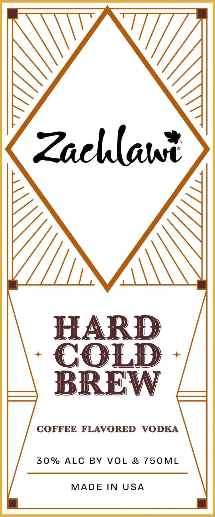 Zachlawi Hard Cold Brew Coffee Flavored Vodka - Main Street Liquor