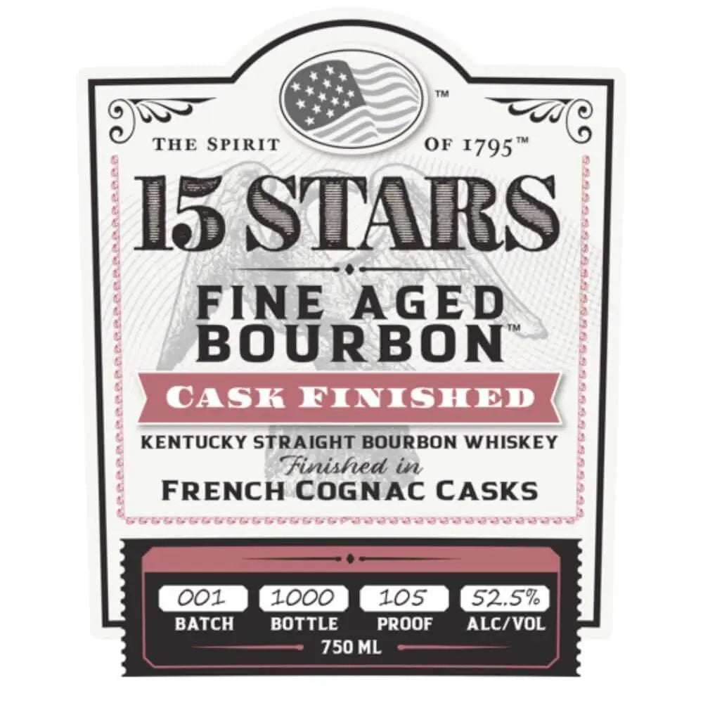 15 Stars Bourbon Finished in French Cognac Casks - Main Street Liquor