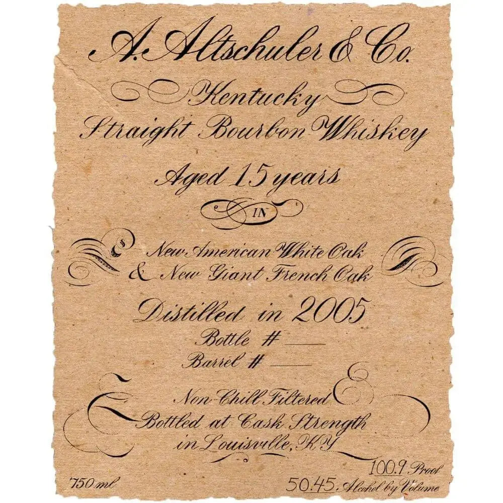 A. Altschuler &amp; Co 15 Year Old Bourbon French Oak Finished - Main Street Liquor