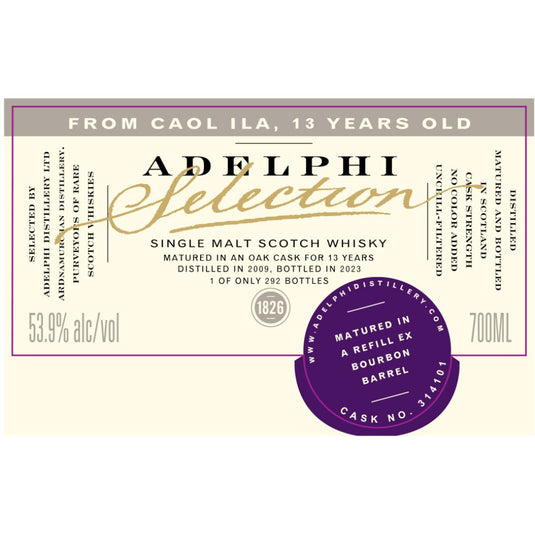 Adelphi Selections Caol Ila 13 Year Old 2009 - Main Street Liquor