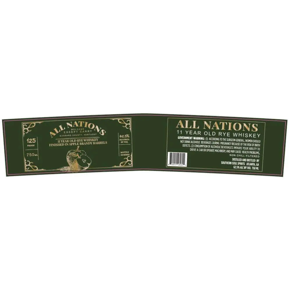All Nations 11 Year Rye Finished In Apple Brandy Barrels - Main Street Liquor