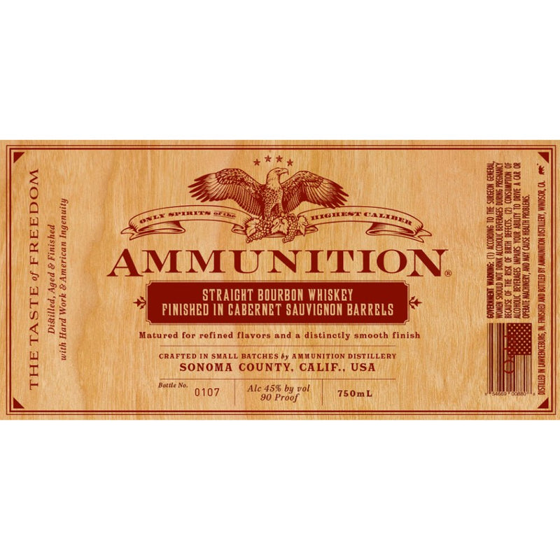 Load image into Gallery viewer, Ammunition Bourbon Finished In Cabernet Sauvignon Barrels - Main Street Liquor
