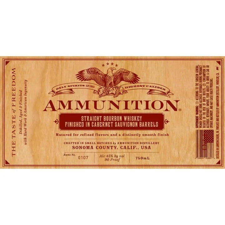 Ammunition Bourbon Finished In Cabernet Sauvignon Barrels - Main Street Liquor