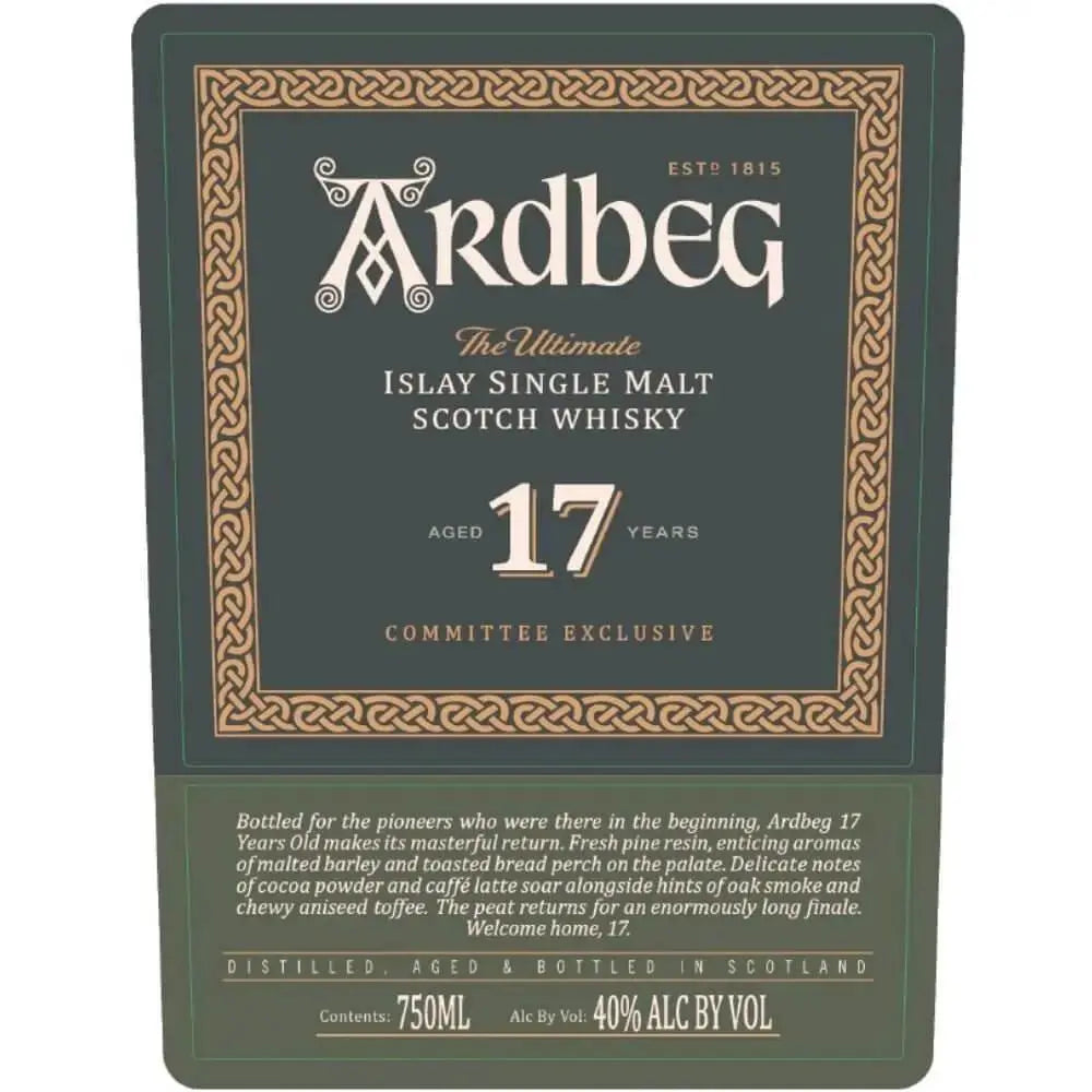 Ardbeg 17 Year Old Committee Exclusive - Main Street Liquor