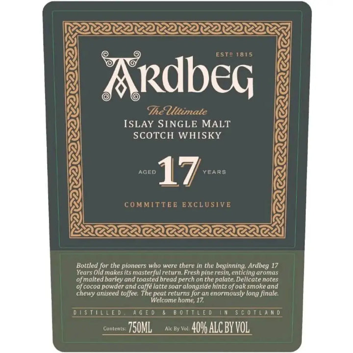 Ardbeg 17 Year Old Committee Exclusive - Main Street Liquor