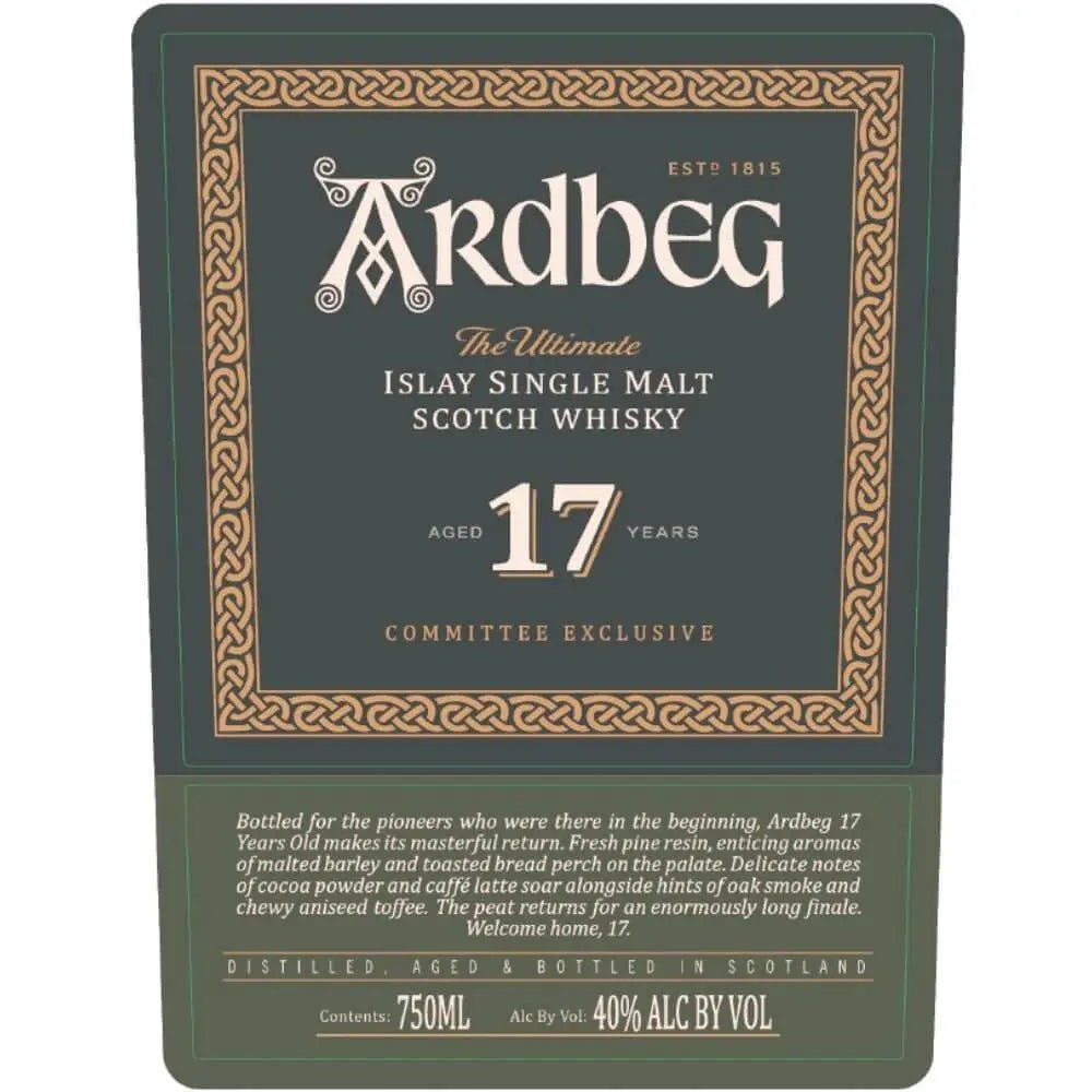 Ardbeg 17 Year Old Committee Exclusive - Main Street Liquor