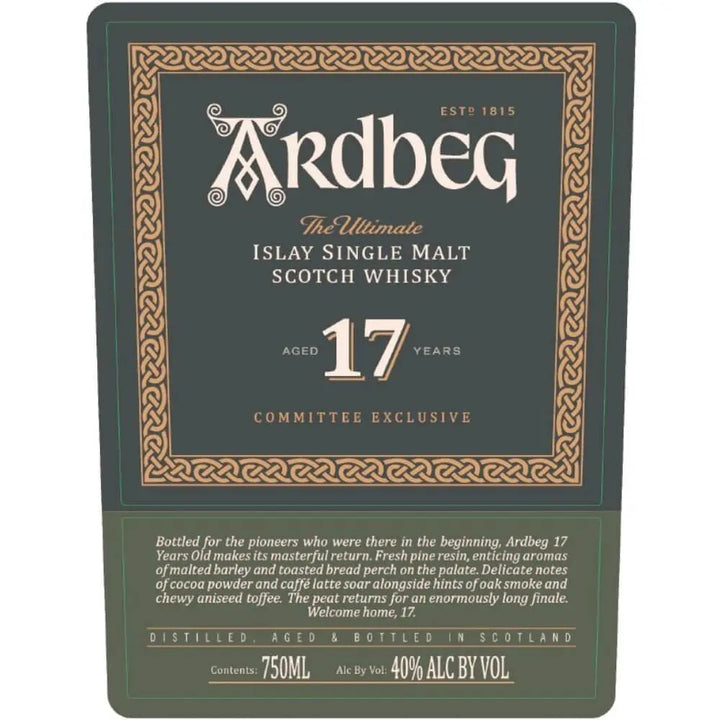 Ardbeg 17 Year Old Committee Exclusive - Main Street Liquor