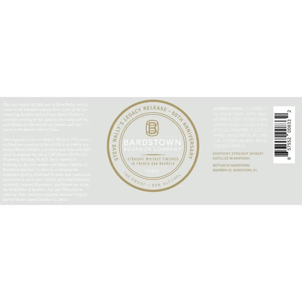 Bardstown Steve Nally’s Legacy Release 50th Anniversary Straight Whiskey - Main Street Liquor