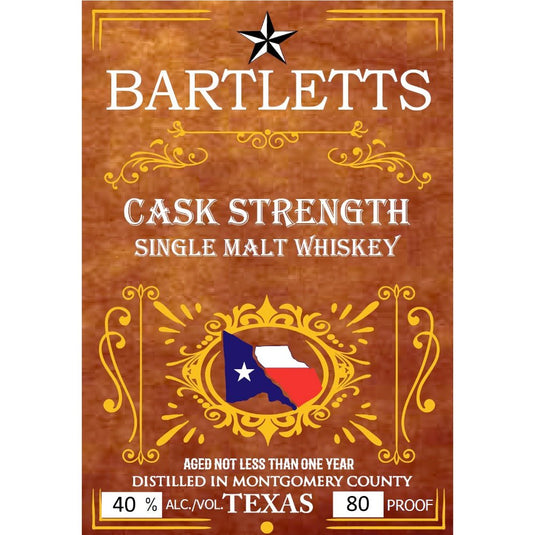 Bartletts Cask Strength Single Malt Whiskey - Main Street Liquor