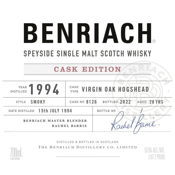 Benriach Cask Edition 1994 Cask No. 8126 - Main Street Liquor