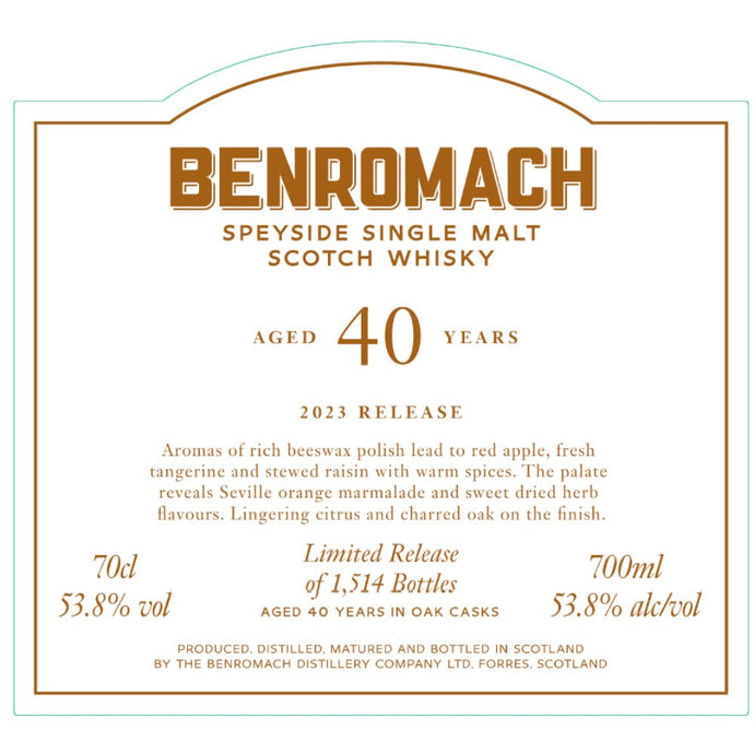 Benromach 40 Year Old 2023 Release - Main Street Liquor