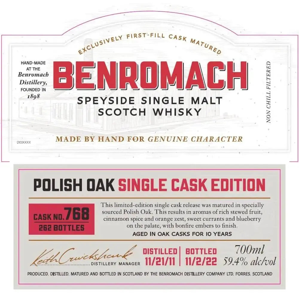 Benromach Polish Oak Single Cask 768 - Main Street Liquor