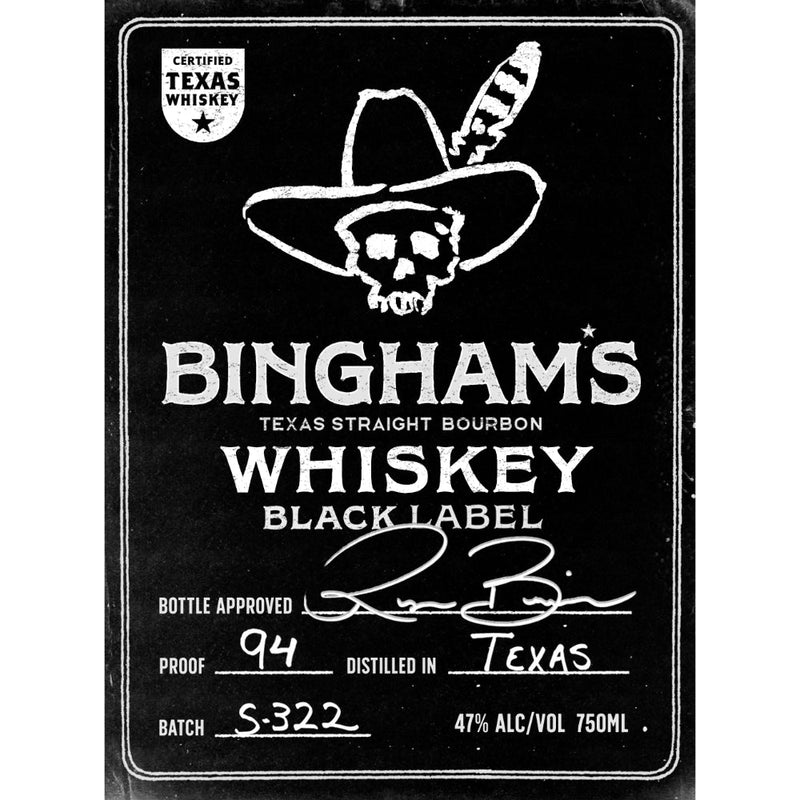 Load image into Gallery viewer, Bingham’s Bourbon Black A Certified Texas Whiskey™ by Ryan Bingham - Main Street Liquor
