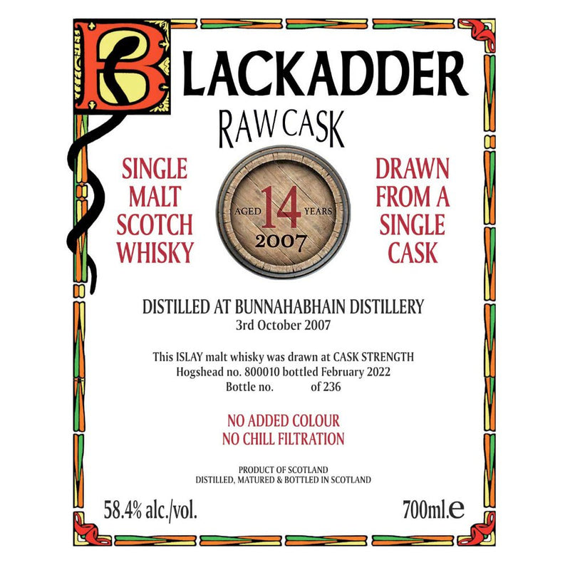 Load image into Gallery viewer, Blackadder Raw Cask 2007 Bunnahabhain 14 Year Old - Main Street Liquor
