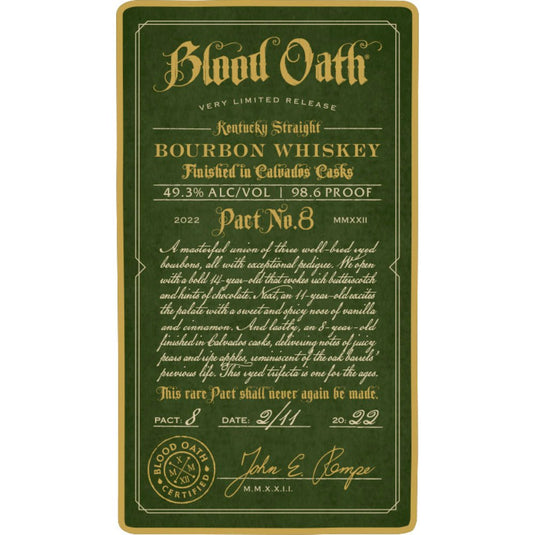 Blood Oath Pact No. 8 - Main Street Liquor