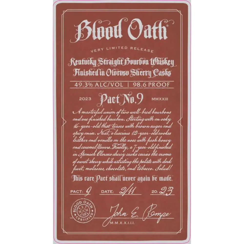 Blood Oath Pact No. 9 - Main Street Liquor