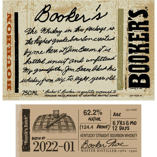 Booker’s “Ronnie’s Batch” Batch 2022-01 - Main Street Liquor