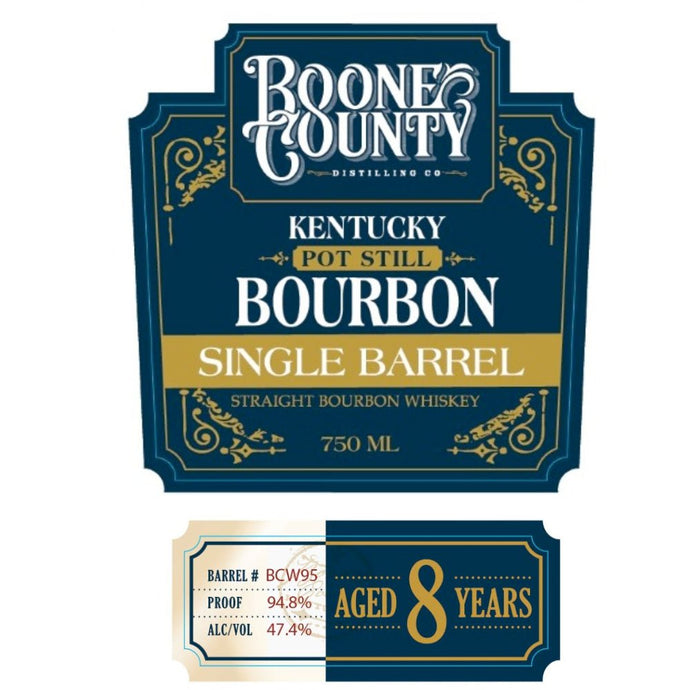 Boone County 8 Year Old Single Barrel Pot Still Bourbon - Main Street Liquor