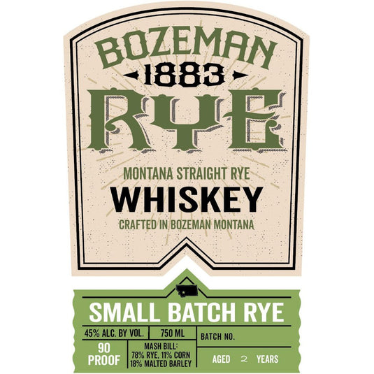 Bozeman 1883 Small Batch Straight Rye - Main Street Liquor