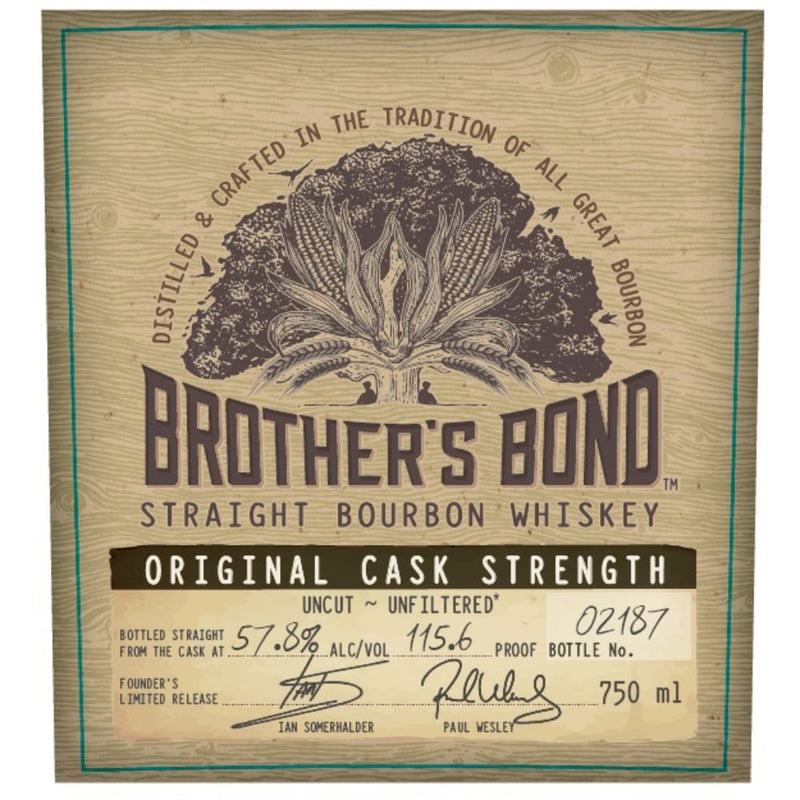 Load image into Gallery viewer, Brother&#39;s Bond Cask Strength Bourbon By Ian Somerhalder &amp; Paul Wesley - Main Street Liquor
