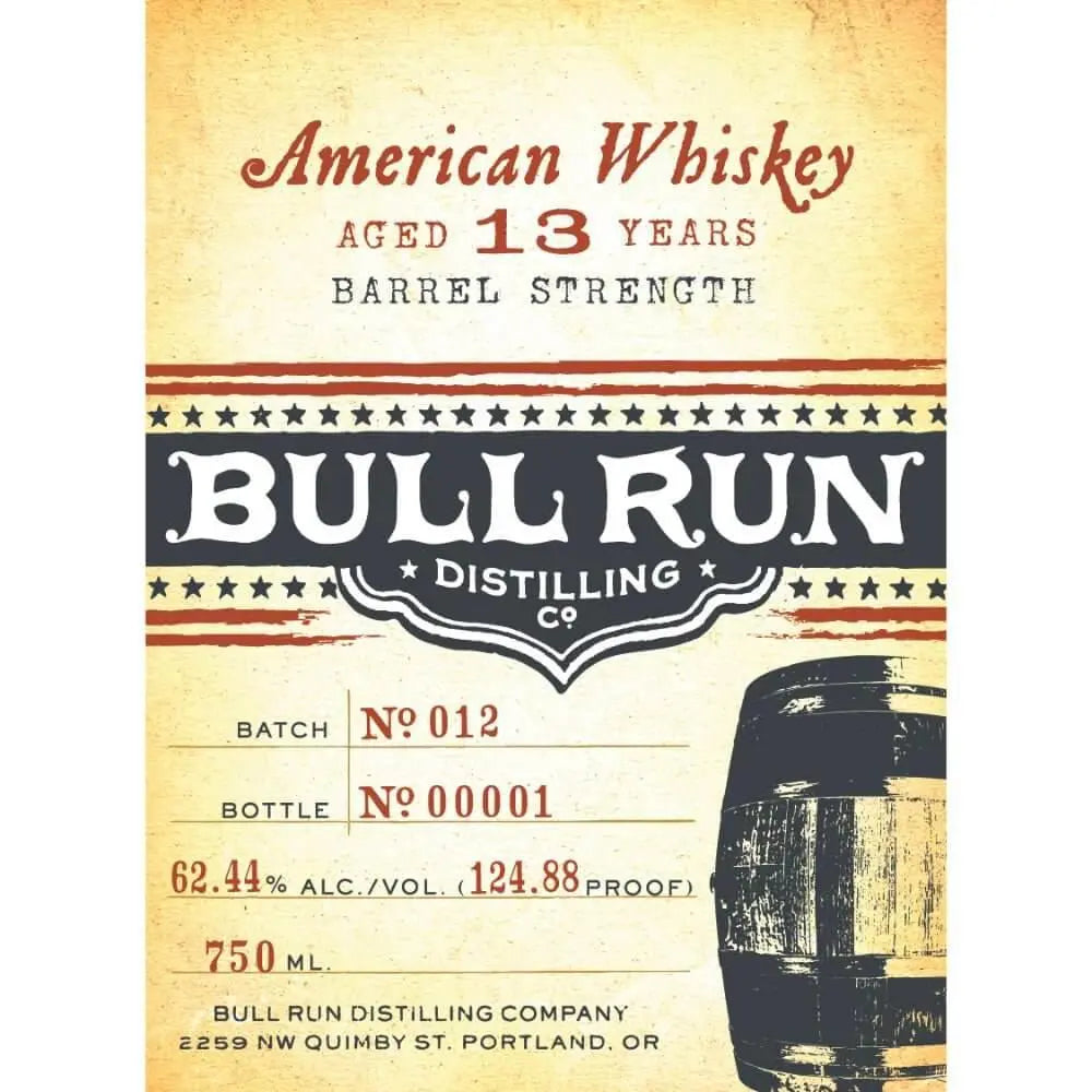 Bull Run 13 Year Old Barrel Strength Whiskey - Main Street Liquor