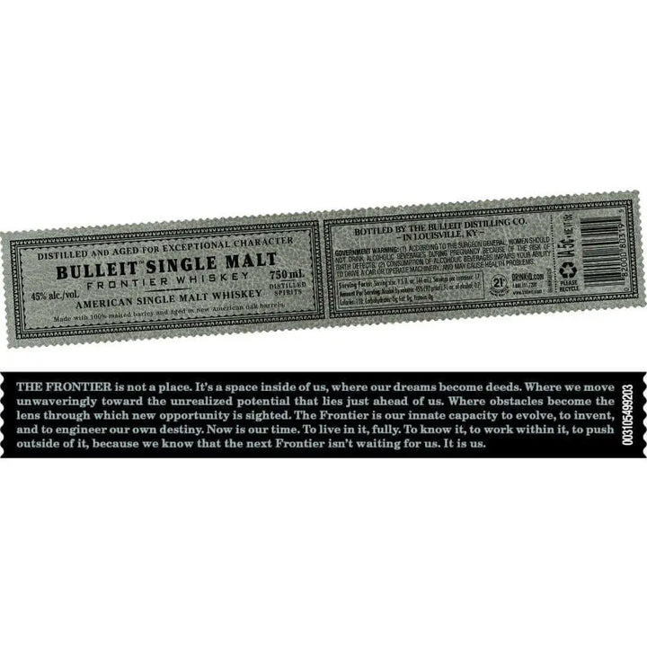 Bulleit American Single Malt Whiskey - Main Street Liquor