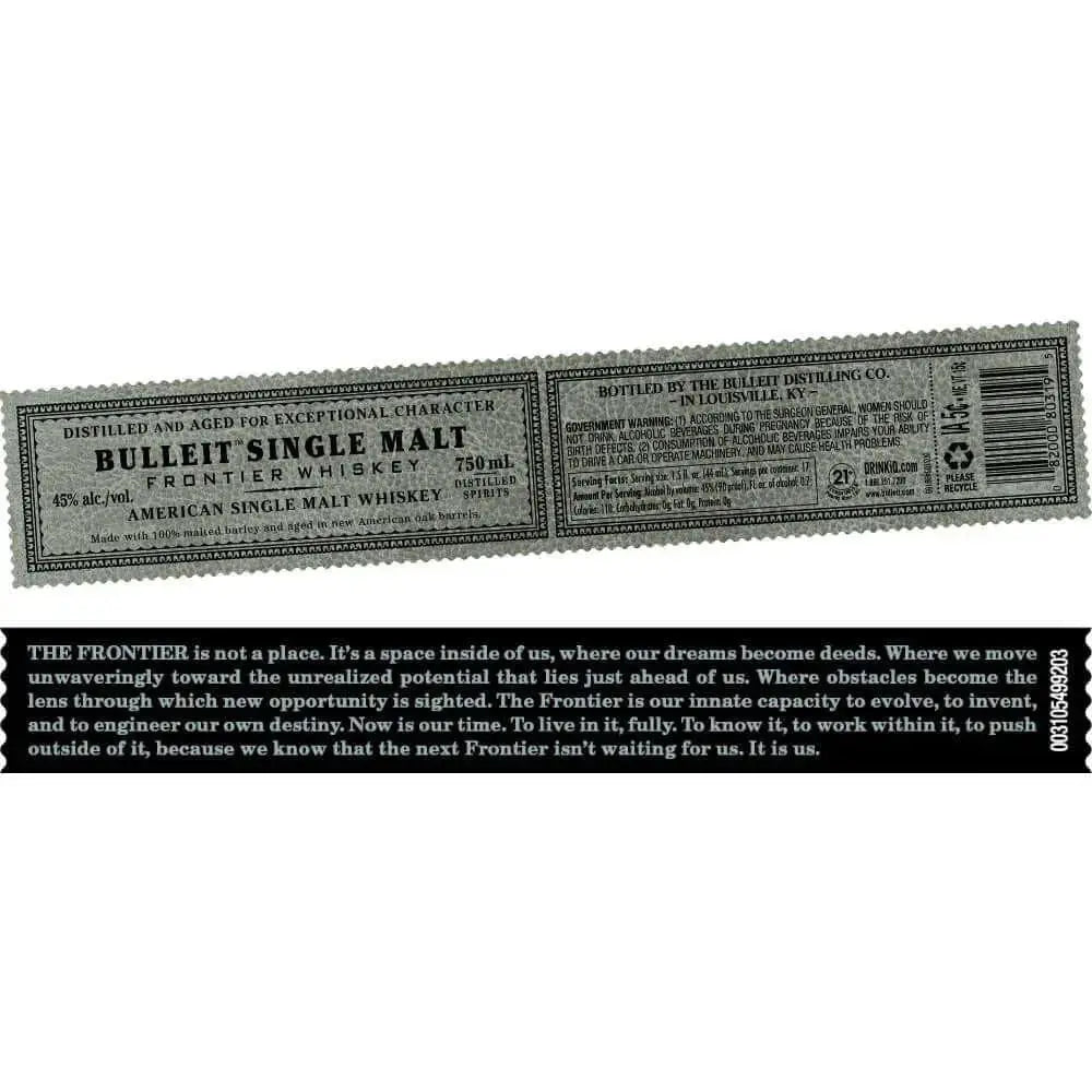 Bulleit American Single Malt Whiskey - Main Street Liquor