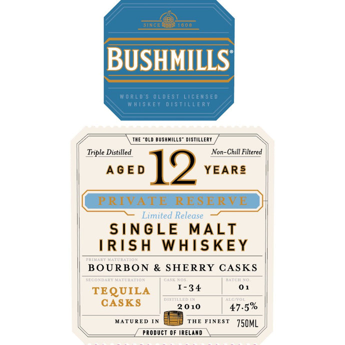Bushmills 12 Year Old Private Reserve Tequila Cask Finished - Main Street Liquor
