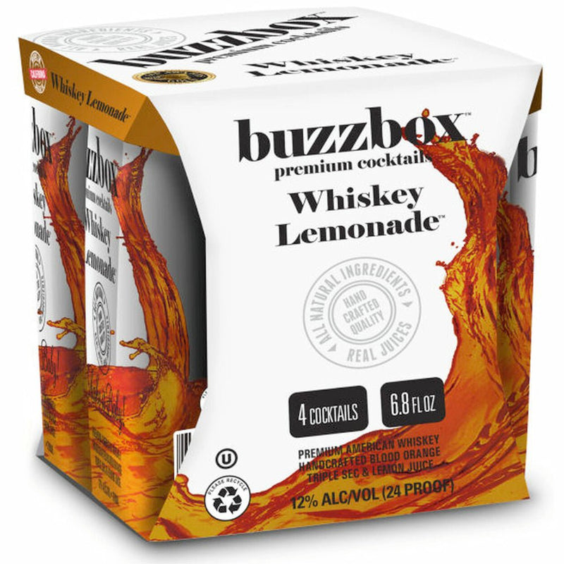 Load image into Gallery viewer, Buzzbox Whiskey Lemonade Cocktail 4PK - Main Street Liquor
