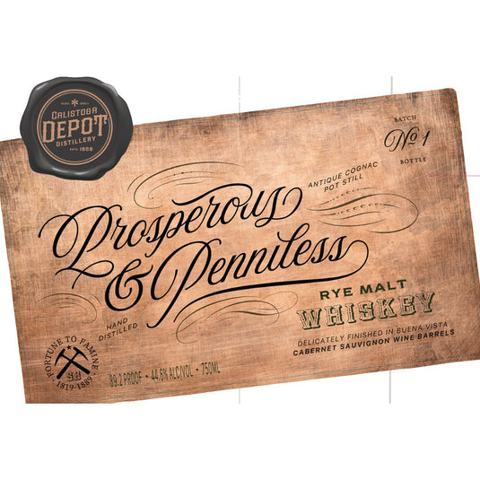 Calistoga Depot Distillery Prosperous & Penniless - Main Street Liquor