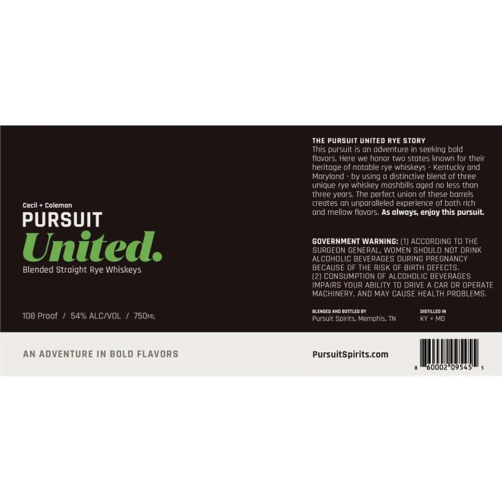 Cecil &amp; Coleman Pursuit United Blended Straight Rye Whiskeys - Main Street Liquor