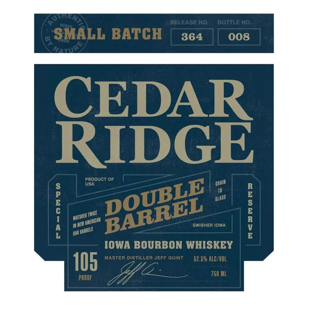 Cedar Ridge Double Barrel Iowa Bourbon - Main Street Liquor