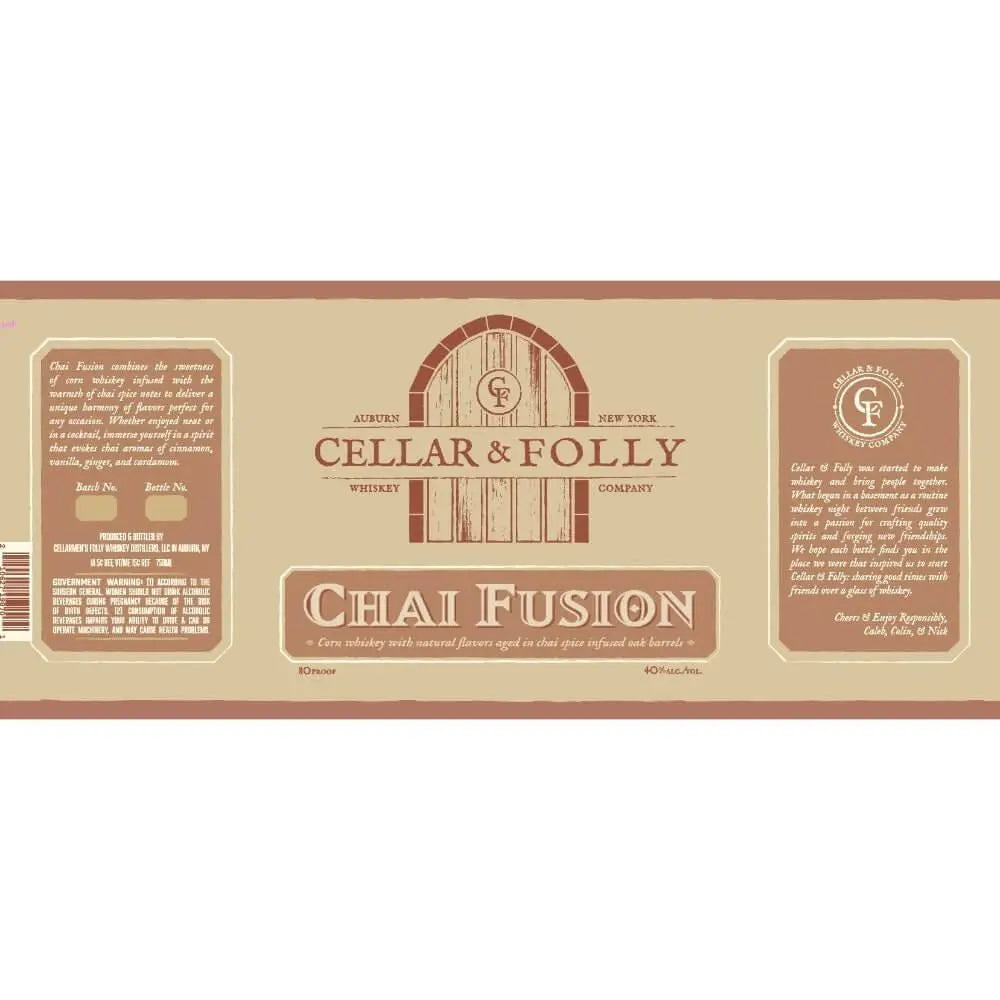 Cellar & Folly Chai Fusion Corn Whiskey - Main Street Liquor
